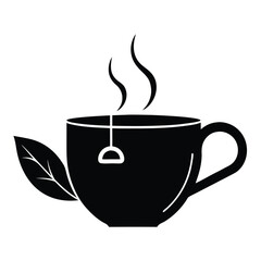 Cup of tea with leaf for relaxation and refreshment