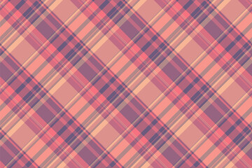Top background textile tartan, show pattern plaid vector. Deep texture seamless fabric check in red and pastel colors.