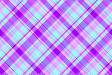 Production check vector seamless, blanket plaid fabric texture. Winter textile pattern tartan background in light and purple colors.