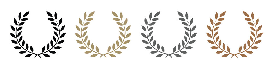 Laurel wreath awards vector set illustration