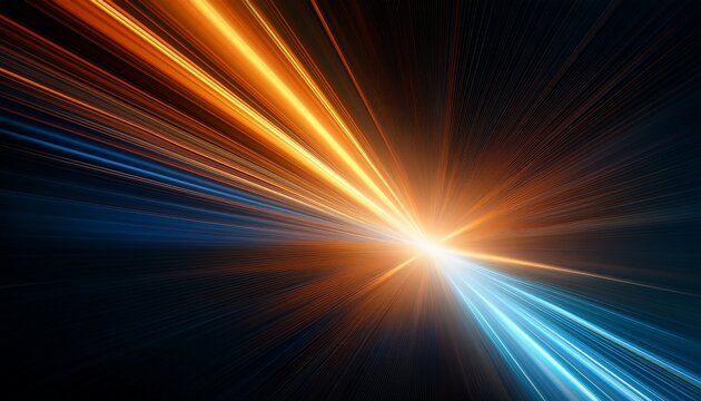 cinematic light leak with bright diagonal streaks in warm orange and cool blue tones creating dynamic glowing effect on dark background