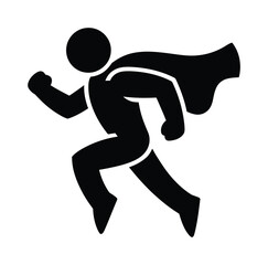 Superhero Flying Running Vector Illustration
