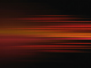 Abstract red and orange light streaks moving fast across a dark background