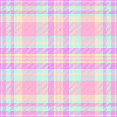 Pastel plaid pattern in pink, aqua, and cream hues. Delicate texture with subtle stripes. Ideal for backgrounds, textiles, and whimsical designs. Versatile  charming.