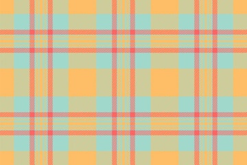 November vector tartan texture, close up seamless check background. Regular plaid pattern fabric textile in light and orange colors.