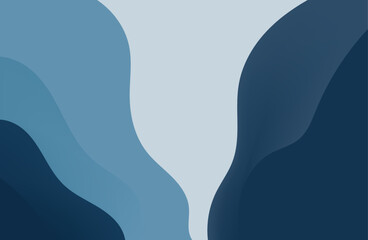 Abstract flowing waves of deep blue and lighter blue hues create a dynamic and modern background design, evoking a sense of calm and fluidity, perfect for digital art and graphic design projects