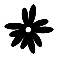 Glyph style icon showing a flower