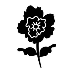 A filled style icon of hibiscus flower