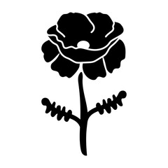 Filled style icon of a poppy flower