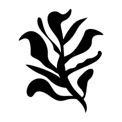 A filled style icon showing a leaf