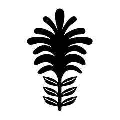 Glyph style icon showing a fern leaf