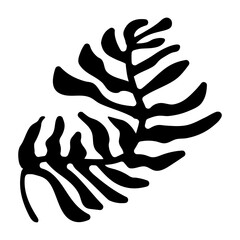 A filled style icon of fern leaf