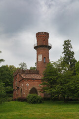 The Torretta Viscontea (tower) in the Park of Villa Reale in Monza, Italy.