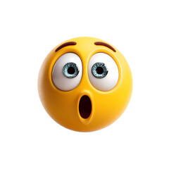 3d emoji shocked isolated on transparent background