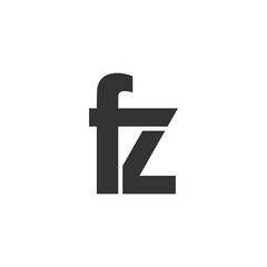 Obraz premium FZ creative geometric initial based modern and minimal logo. Letter f z trendy fonts.