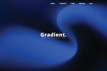 Obraz premium Vibrant electric blue and black fluid gradient background with the word gradient in the center, suitable for futuristic interfaces and branding