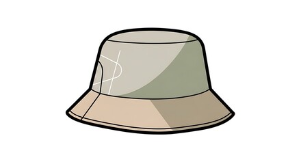 Stylish Beige Bucket Hat with Shadow Detailing and Modern Design.