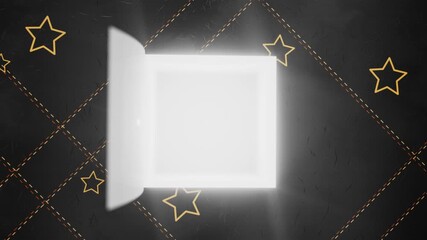 Advent calendar door with golden number 7 on black background with minimalistic and simple decoration – mask for the door included - Powered by Adobe