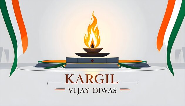 kargil vijay diwas eternal flame indian flag colors