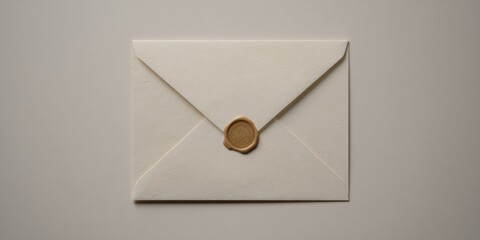 Elegant ivory envelope with wax seal for special occasions and invitations