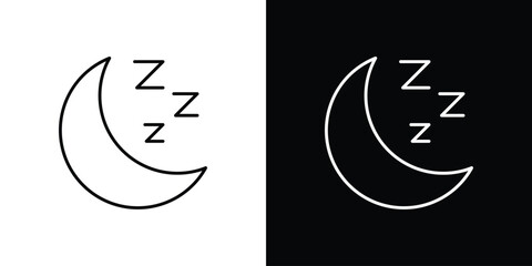 Zzz icon editable vector stroke for web designs