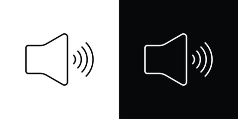 Volume icon editable vector stroke for web designs