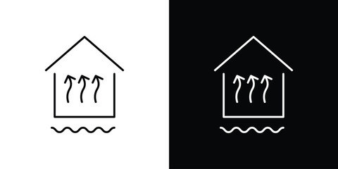 Underfloor heating icon editable vector stroke for web designs