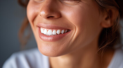 Close up of beautiful white teeth smile face partially cropped perfect smile dental health white teeth cosmetic dentistry result tooth whitening healthy oral care oral