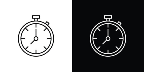 Stop watch icon editable vector stroke for web designs