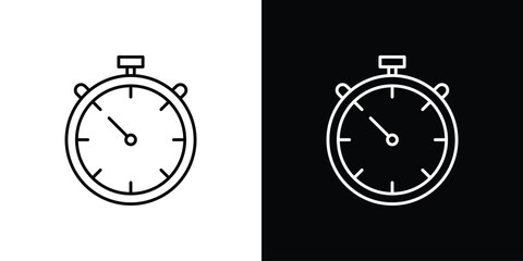 Stopwatch icon editable vector stroke for web designs