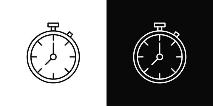 Stop watch icon editable vector stroke for web designs