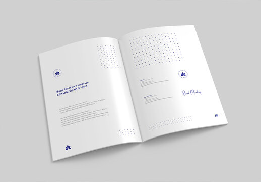 Realistic A4 Open Book Mockup Design