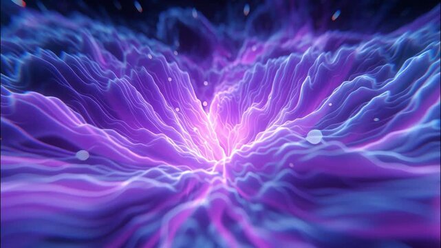 Slow motion lilac abstract background, ethtrial surreal landscape, purple energy. Meditative vibe for esoteric designs.