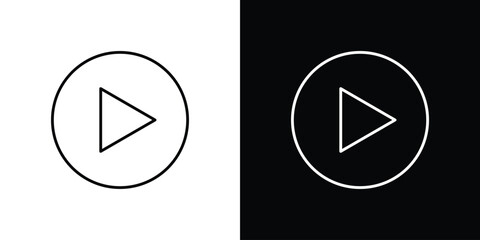 Play icon editable vector stroke for web designs
