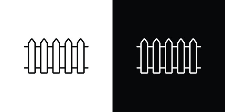 Plank fence icon editable vector stroke for web designs