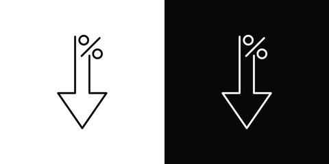 Percent down icon editable vector stroke for web designs