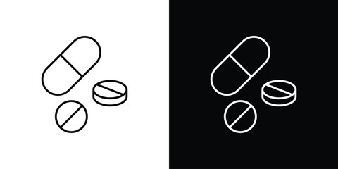 Medicine pills icon editable vector stroke for web designs