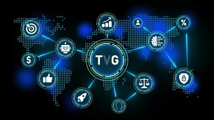 Global business network with TVG acronym and digital world map illustration image photo - Powered by Adobe