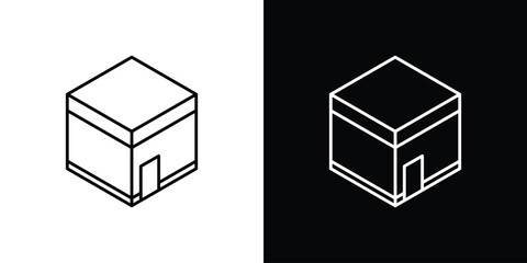 Kaaba icon editable vector stroke for web designs