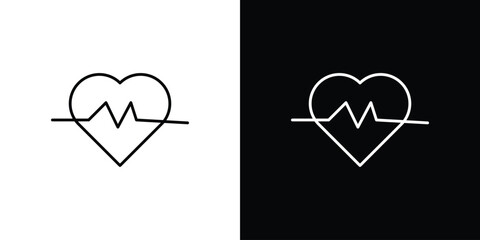 Heartbeat icon editable vector stroke for web designs