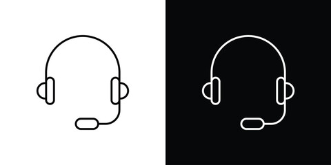 Headset icon editable vector stroke for web designs