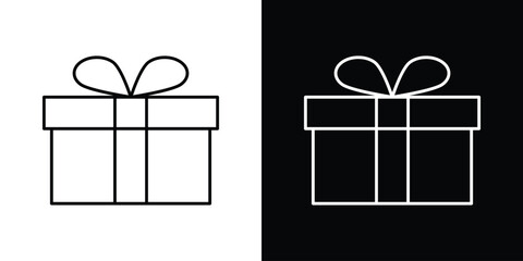 Gift box icon editable vector stroke for web designs