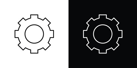 Gear icon editable vector stroke for web designs