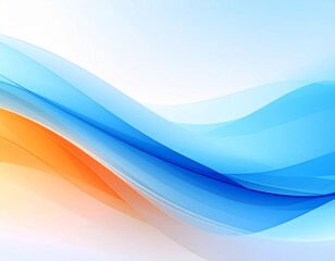 Fototapeta premium Abstract blue and orange waves flow smoothly across a light gradient, creating a sense of movement and modern elegance.
