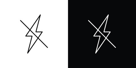 Flash off icon editable vector stroke for web designs