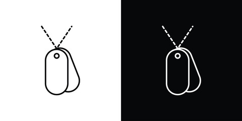Dog tag icon editable vector stroke for web designs