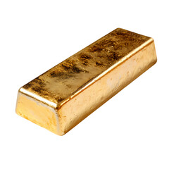 A Metal Gold bar isolated on transparent background