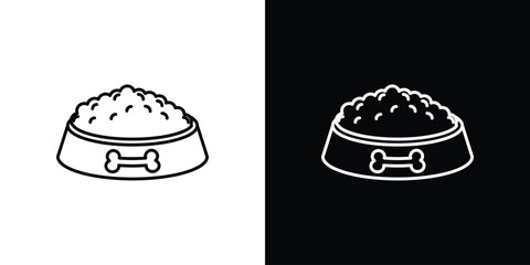 Dog food icon editable vector stroke for web designs