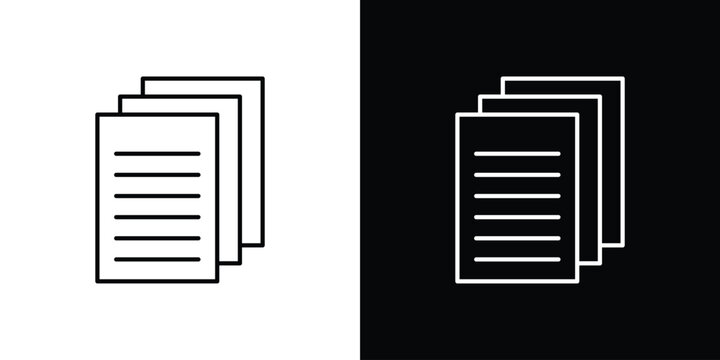Document papers icon editable vector stroke for web designs