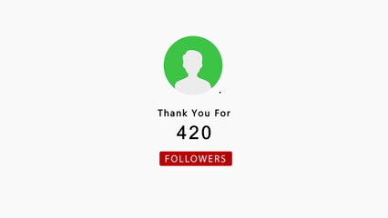 Social Media Thank You For 420 Followers Graphic With Profile Icon number